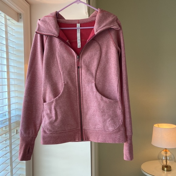 Lululemon Scuba Hoodie *Light Cotton Fleece in Heathered Cherry Tint - Picture 5 of 8